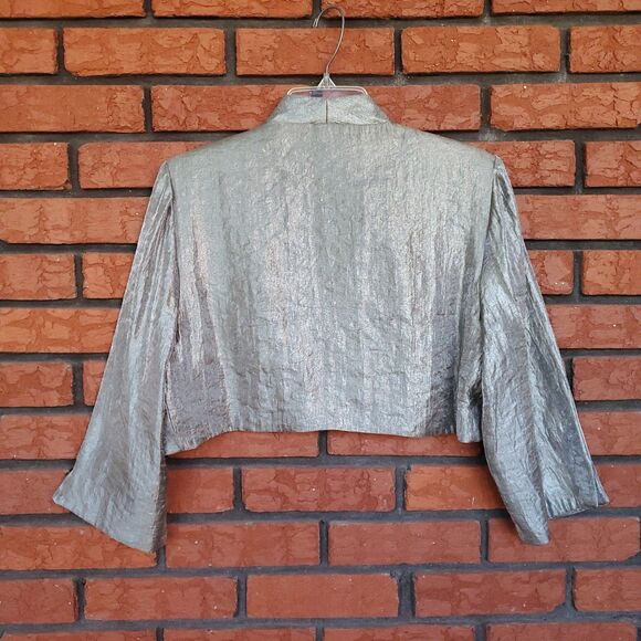 R&M Richards 2-Piece Jacket Dress Sz 12 Tiered Embellished Gray Shimmer - Picture 8 of 16